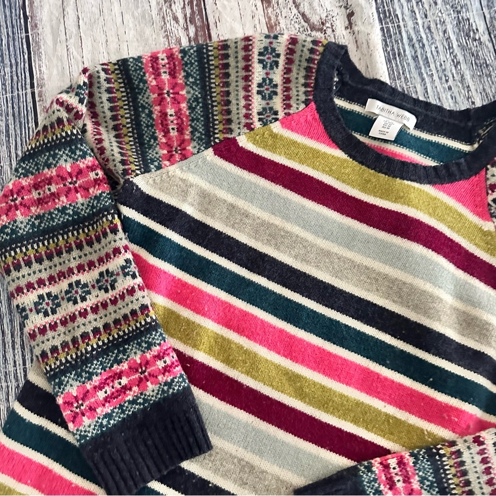 Tabitha Webb Wool Striped Multicolor Sweater - image 4
